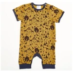 Cheeky Apple Kurzarm-Strampler aus Bio-Baumwolle "Tipi Tält" Khaki/Navy