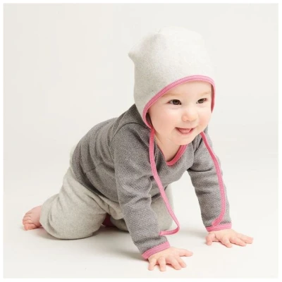 Cheeky Apple Langarm Baby-Shirt "Interlock Doubleface Grau" aus 100% Bio-Baumwolle
