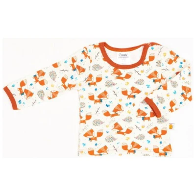 Cheeky Apple Langarm Baby-Shirt aus Bio-Baumwolle "Fuchs & Igel"