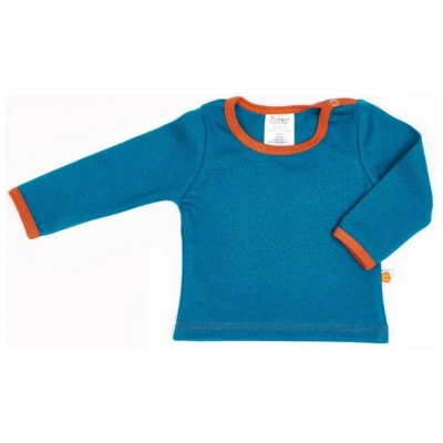Cheeky Apple Langarm Baby-Shirt aus Bio-Baumwolle "Jacquard Petrol"