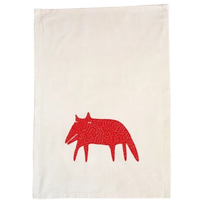 Cherry Bomb Bio Geschirrtuch Fuchs, Handsiebdruck