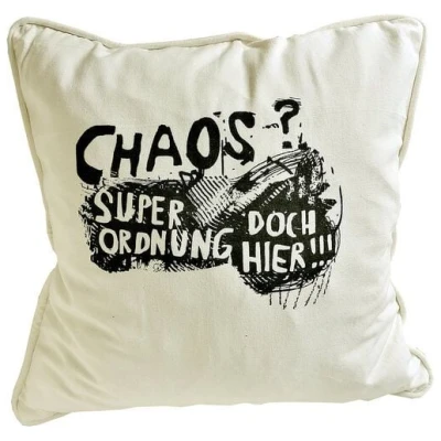 Cherry Bomb Bio Kissenbezug, 45x45 cm, Chaos, Siebdruck handbedruckt