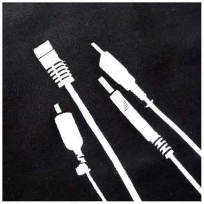 Cherry Bomb Kabel, Turnbeutel, fair gehandelte Biobaumwolle. Mit Handsiebdruck.