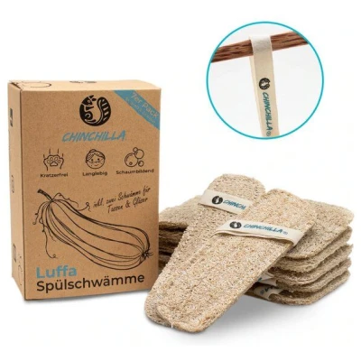 Chinchilla Luffa Spülschwämme im 7er-Pack, 100% plastikfrei & kompostierbar