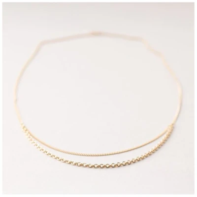 ChristinaPauls Slow jewellery Kurze mehrreihige Gliederkette Mea in Gold und Silber