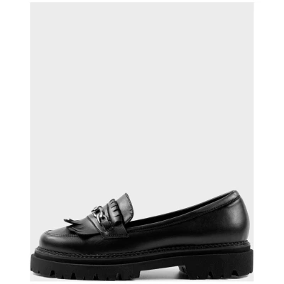 Chunky Loafers Black Vegan Grape Leather Loafers
