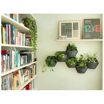 CitySens 6er-Pack Wand-Blumentopf mit Textilbezug und automatische Bewässerung