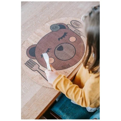 Clarissakork Kinder Tischset Enjoying Bear