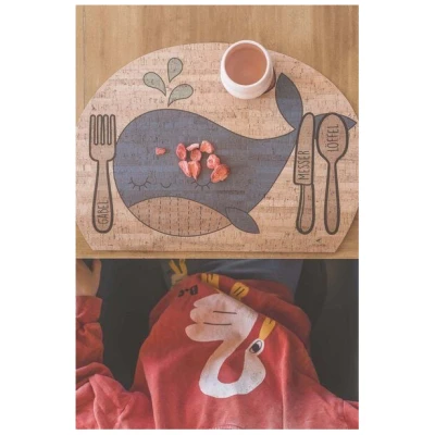 Clarissakork Kinder Tischset Singing Whale