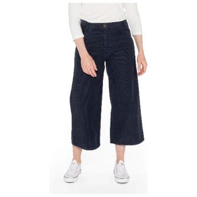 Cord-Culotte in A-Linie aus reiner Bio-Baumwolle, nachtblau 36