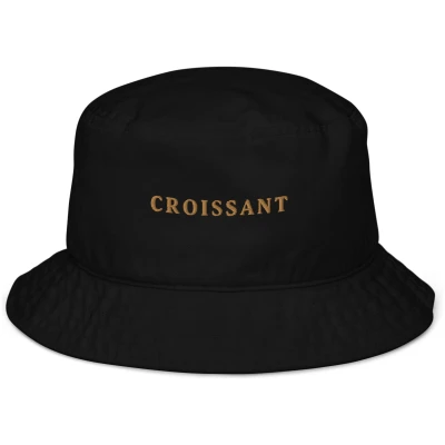 Croissant - Organic Embroidered Bucket Hat - Multiple Colors