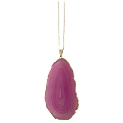 Crystal and Sage Achat Halskette vergoldet mit rosa Achatscheibe