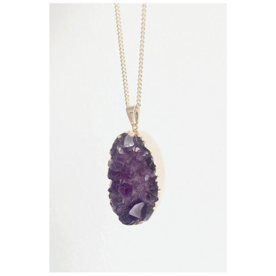 Crystal and Sage Amethyst Halskette mit Druse