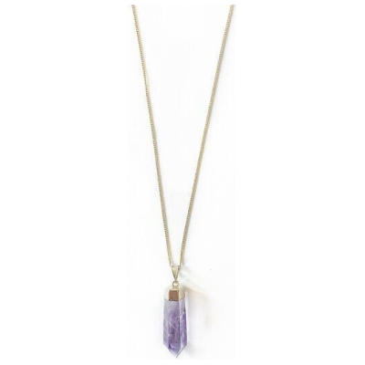 Crystal and Sage Amethyst Halskette vergoldet