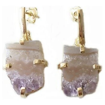 Crystal and Sage Amethyst Ohrringe