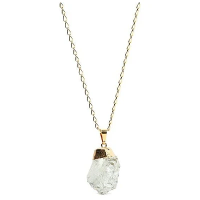 Crystal and Sage Green Amethyst - vergoldete Prasiolith Halskette