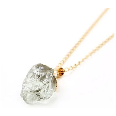 Crystal and Sage Green Amethyst - vergoldete Prasiolith Halskette