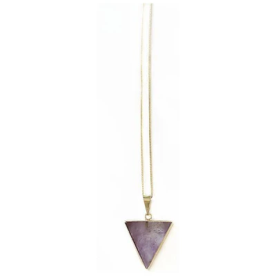 Crystal and Sage Vergoldete Amethyst Dreiecks Halskette