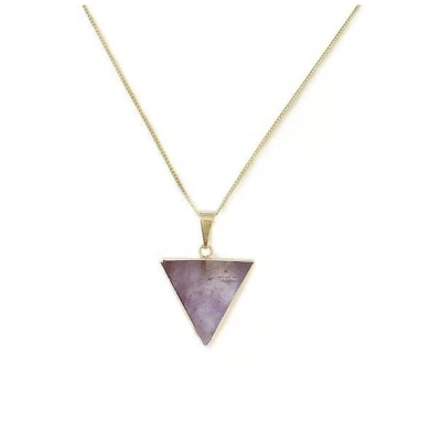Crystal and Sage Vergoldete Amethyst Dreiecks Halskette