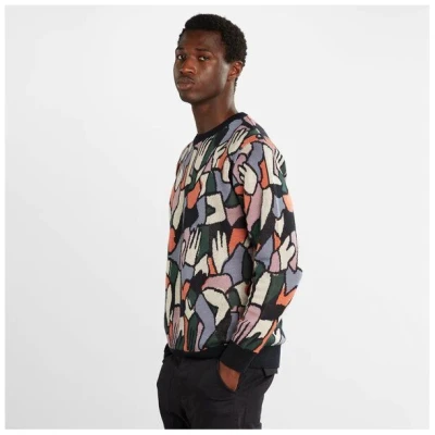 DEDICATED Herren Strickpullover Mora Lucas aus Biobaumwolle - Buntes All Over Motiv