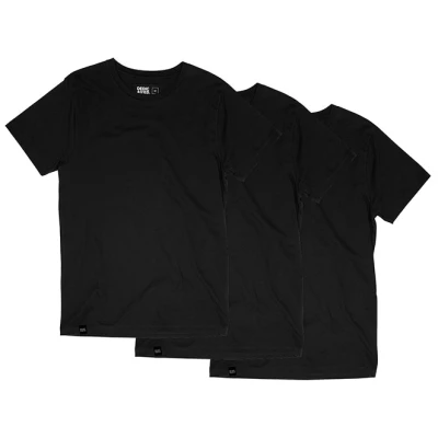 DEDICATED Herren vegan Multipack 3er-Pack T-Shirts Stockholm Base Schwarz
