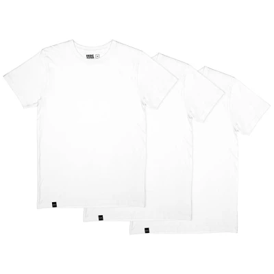 DEDICATED Herren vegan Multipack 3er-Pack T-Shirts Stockholm Base Weiß