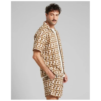 DEDICATED Kurzarm Hemd Marstrand - Square Weave