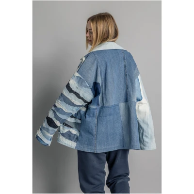 DIRTS Damen vegan Denim Jack Upcycled Blau