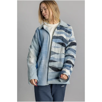 DIRTS Damen vegan Denim Jack Upcycled Blau