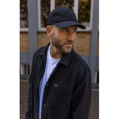 DIRTS Herren vegan Set Denim Jacket + Basecap Schwarz