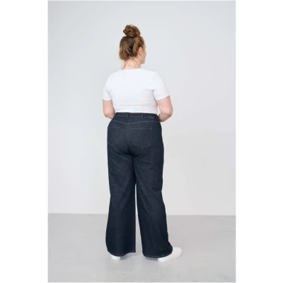Dawn Damen vegan Jeans Dew Flared Raw Blue