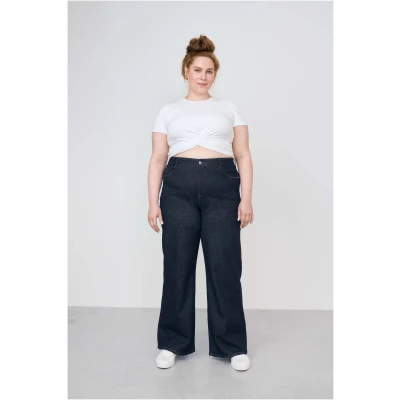 Dawn Damen vegan Jeans Dew Flared Raw Blue