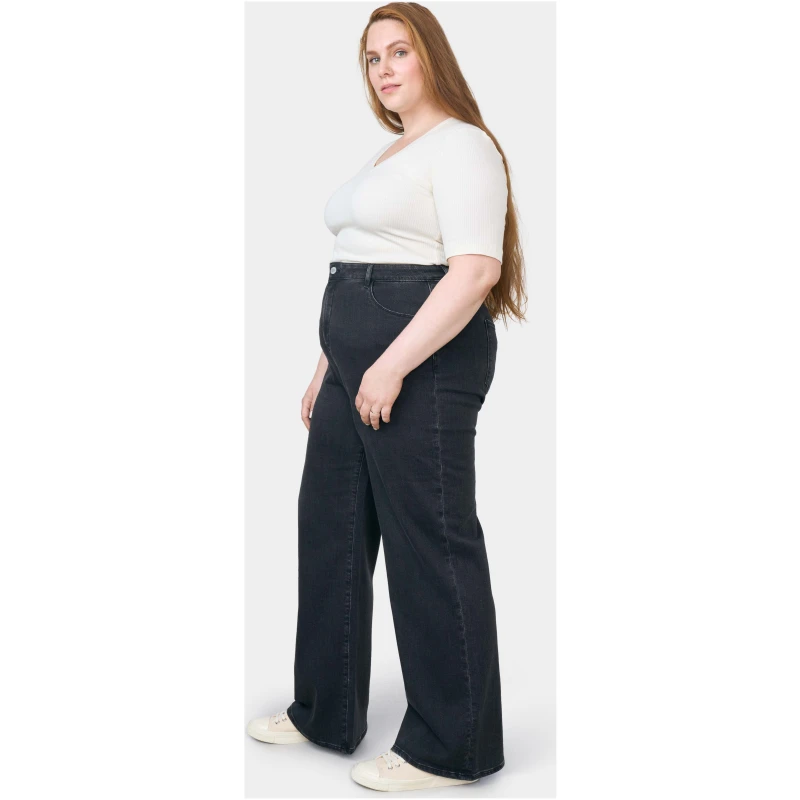 Dawn Damen vegan Jeans Dew Flared Schwarz