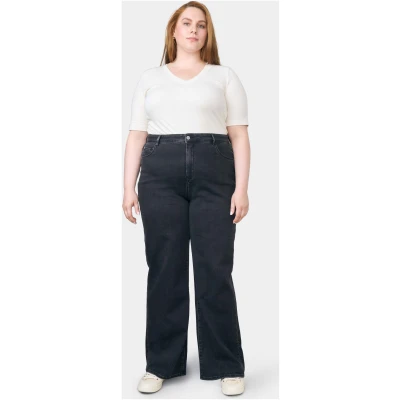 Dawn Damen vegan Jeans Dew Flared Schwarz