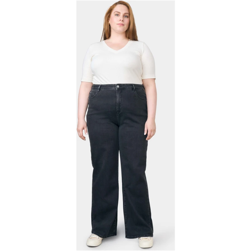 Dawn Damen vegan Jeans Dew Flared Schwarz