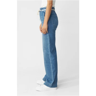 Dawn Damen vegan Jeans Flared Dew French Pocket Blau