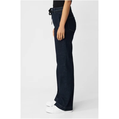 Dawn Damen vegan Jeans Flared Dew French Pocket Raw Blau