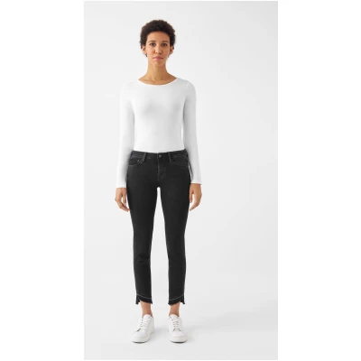 Dawn Damen vegan Jeans Mid Sun Slim Comfort Stretch Denim Schwarz