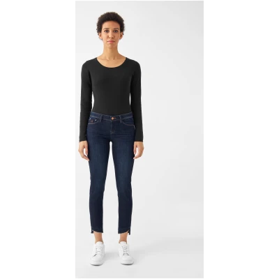 Dawn Damen vegan Jeans Mid Sun Slim Comfort Stretch Dunkelblau