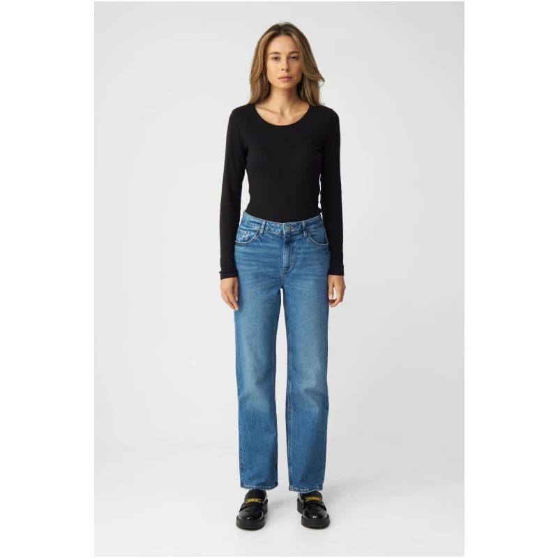 Dawn Damen vegan Jeans Regular Straight Classic Morning Medium Blue
