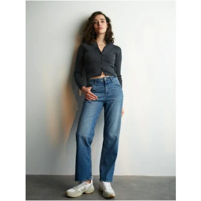Dawn Damen vegan Jeans Regular Straight Classic Morning Medium Blue