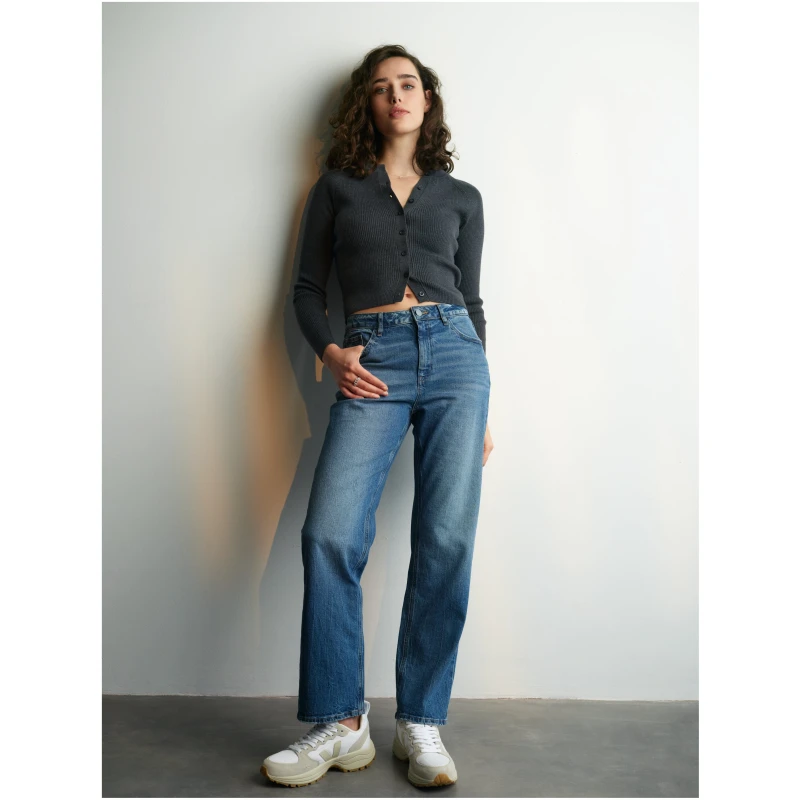 Dawn Damen vegan Jeans Regular Straight Classic Morning Medium Blue