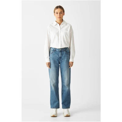 Dawn Damen vegan Jeans Regular Straight Classic Morning Vintage Blau