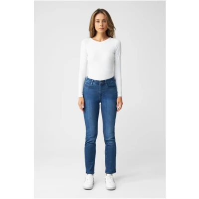 Dawn Damen vegan Jeans Slim Straight Stellar Comfort Stretch Blau