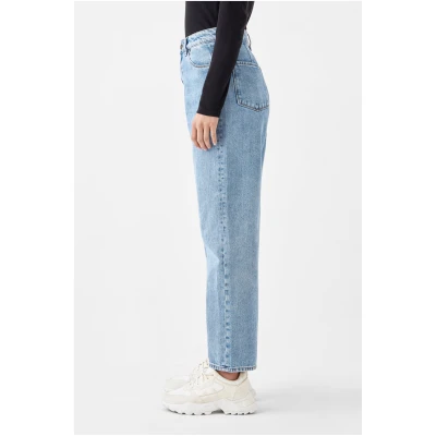 Dawn Damen vegan Jeans Wide Straight Non-Stretch Minimal Hellblau