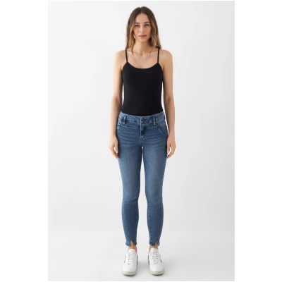 Dawn Damen vegan Skinny Jeans Sun Up Mittelblau