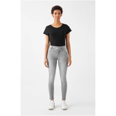 Dawn Damen vegan Skinny Jeans Sun Up Silver Denim