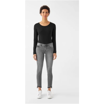 Dawn Damen vegan Slim Jeans Mid Sun Dunkelgrau