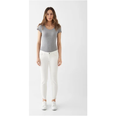 Dawn Damen vegan Slim Jeans Mid Sun Soft Denim Weiß