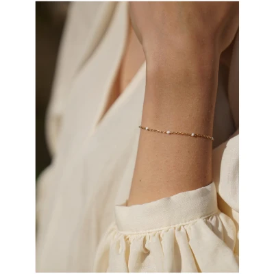 Dear Darling Berlin Damen vegan Armband Color Pop Mini-Perlen Emaille Weißer Sand